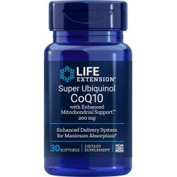 Super Ubichinol Koenzym Q10 ze wzmocnionym wsparciem dla mitochondriów, 200 mg 30 kapsułek