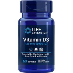 Vitamina D3 5000 UI, 60 cápsulas blandas