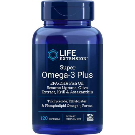 Super Omega-3 Plus EPA/DHA with Sesame Lignans, Olive Extract, Krill & Astaxanthin