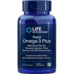 Super Omega-3 Plus EPA/DHA con lignani di sesamo, estratto di oliva, krill e astaxantina EU, 120 capsule